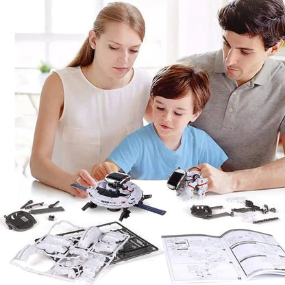 Juego de ciencia de robot solar DIY: bloques de construcción de aprendizaje para niños, juguete educativo STEM, regalo para niños - Drop4u