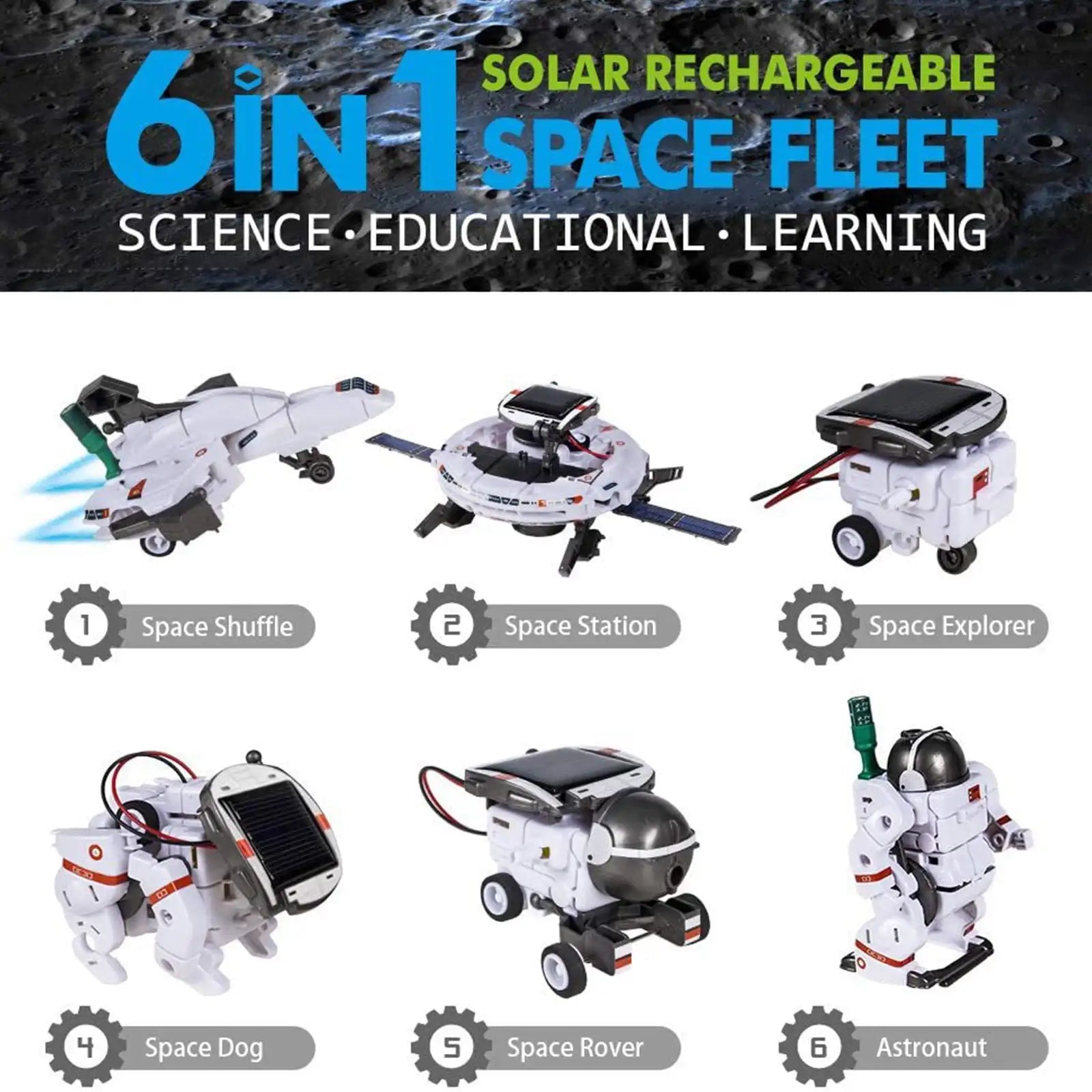 Juego de ciencia de robot solar DIY: bloques de construcción de aprendizaje para niños, juguete educativo STEM, regalo para niños - Drop4u