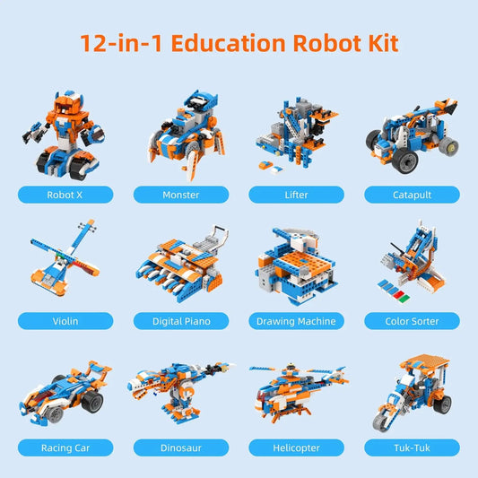 Kit de construcción de robot Apitor Robot X, juego de codificación de robótica STEM 12 en 1, regalos educativos de cumpleaños para niños de 8 a 12 años - Drop4u