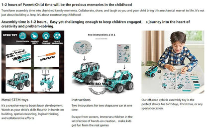 Juguetes de construcción, modelo de camión, proyectos de construcción STEM, modelo de coche, juguetes para niños, juguetes de montaje para niños, Kit de ingeniería de Metal 3D - Drop4u