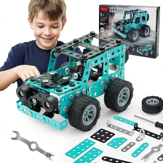 Juguetes de construcción, modelo de camión, proyectos de construcción STEM, modelo de coche, juguetes para niños, juguetes de montaje para niños, Kit de ingeniería de Metal 3D - Drop4u