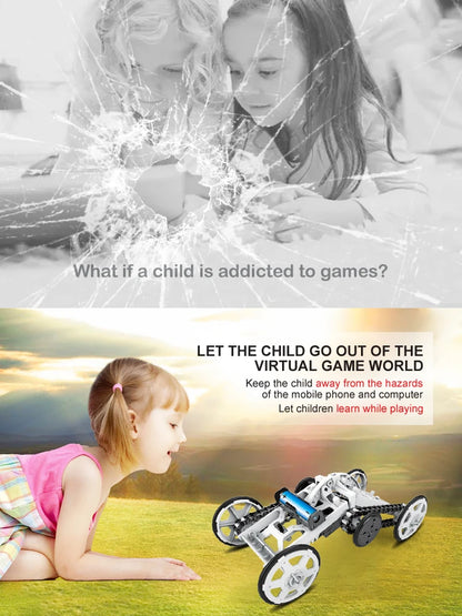 Juguete Solar novedoso para niños, Kit de ensamblaje, juego robótico, tracción en todas las ruedas, coche de escalada, juegos STEM, juguetes educativos, regalo para niños - Drop4u