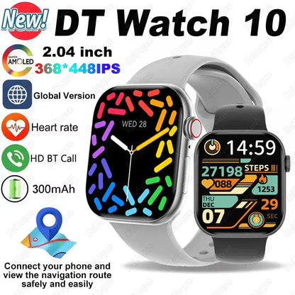 New DT Watch 10 Series Smart Watch Dial Weather Sports Record Mode Large Memory Voice Bluetooth Music Power Saving Smart Watch - Drop4u