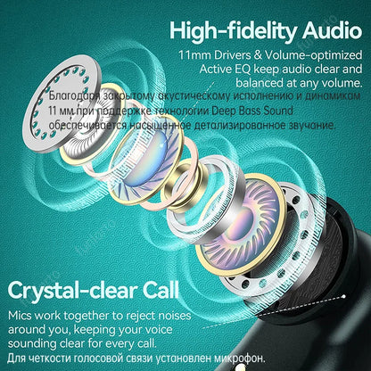 Wireless Bluetooth Headset Sports TWS Bluetooth Earphones with Microphones Deep Bass 36H IPX7 Waterproof Bluetooth Headphones
