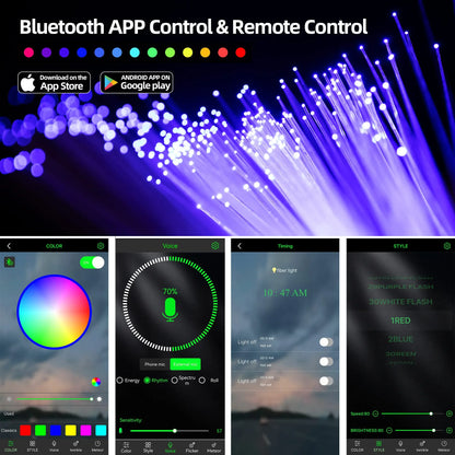 Led Star Lights Ceiling  Optic Fiber Lights Smart APP Control RGBW Starry Sky Effect Ceiling Light Available Car Decoration