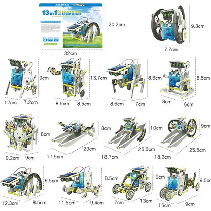 Juguetes educativos DIY STEM para niños de 8, 9, 10 y 11 años, Robot constructor interactivo Solar, Kits de ciencia, regalo 13 en 1 - Drop4u