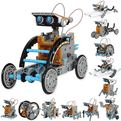 Robot Solar educativo 12 en 1, juguetes STEM, Kit de construcción científica para niños y niñas, Kit de montaje DIY, juguete - Drop4u