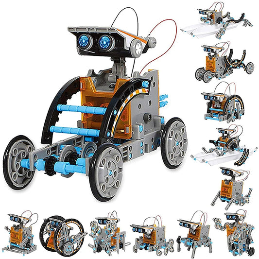 Robot Solar educativo 12 en 1, juguetes STEM, Kit de construcción científica para niños y niñas, Kit de montaje DIY, juguete - Drop4u