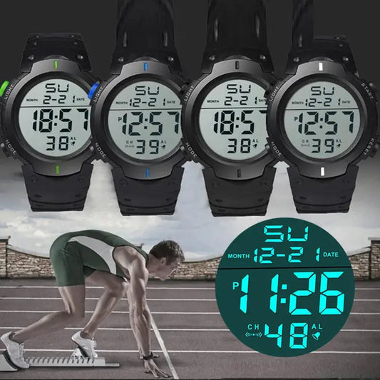 Men Sport LED Watches Top Brand Men Digital Clock Multi-Functional Rubber Man Fitnes Athlete Timekeeping Electronic Watch Reloj - Drop4u
