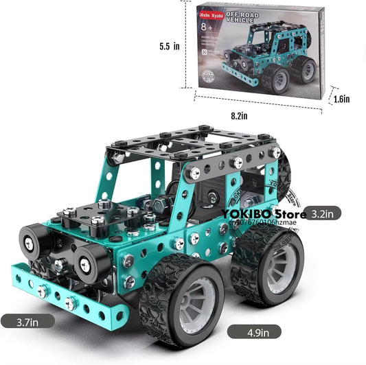 Juguetes de construcción, modelo de camión, proyectos de construcción STEM, modelo de coche, juguetes para niños, juguetes de montaje para niños, Kit de ingeniería de Metal 3D - Drop4u