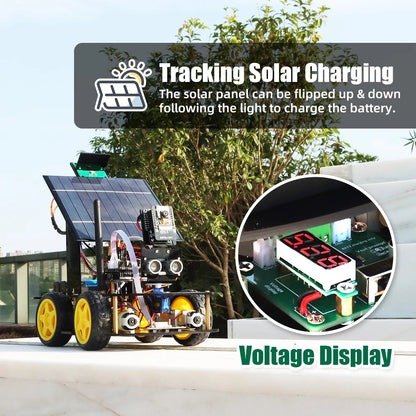 ESP32 Starter Robot for Arduino, Solar Charging, Best-selling, Electronics, Artificial Intelligence, Complete Kit - Drop4u