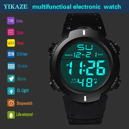 Men Sport LED Watches Top Brand Men Digital Clock Multi-Functional Rubber Man Fitnes Athlete Timekeeping Electronic Watch Reloj - Drop4u